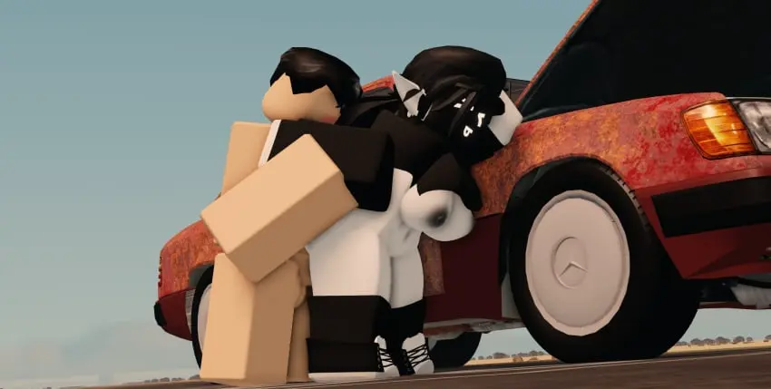 Image 1girls,breasts,breasts_out,female,nipples,1boy,male,penis,thighs,areolae,balls,tagme,3d,sex_from_behind,outside,roblox,roblox_avatar,robloxian,mostly_nude,car,roblox_game,against_car,dusty_trip,myrealdamage,silibili