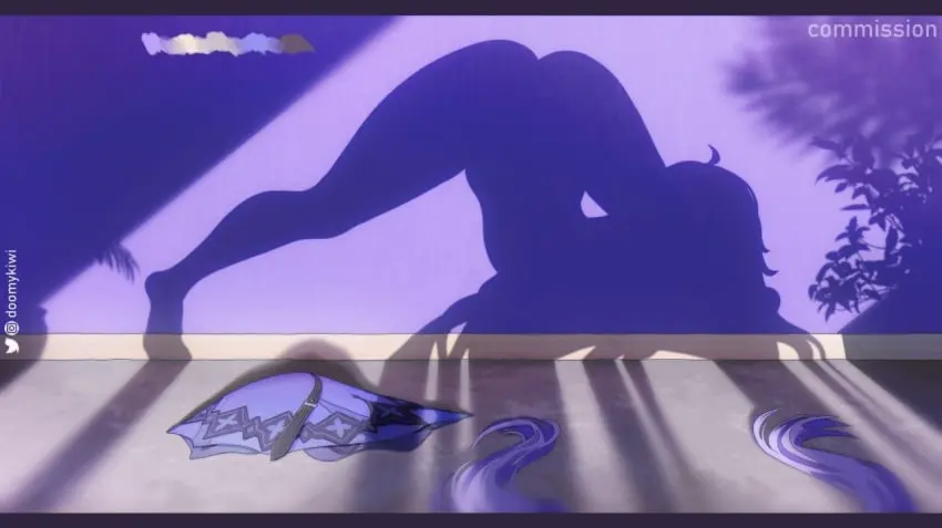 Image 1girls,female,ass,shadow,honkai:_star_rail,jack-o_pose,veil,black_swan_(honkai:_star_rail),doomykiwi,sillouette