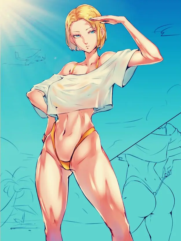 Image 1girls,big_breasts,breasts,clothed,clothing,female,female_only,hi_res,large_breasts,light-skinned_female,light_skin,looking_at_viewer,shirt,solo,blue_eyes,short_hair,bikini,ass,big_ass,big_butt,female_focus,thick_thighs,bare_shoulders,bare_thighs,color,solo_female,tagme,blonde_hair,android_18,dragon_ball,dragon_ball_z,bikini_top,bikini_bottom,bare_legs,juaagacgy