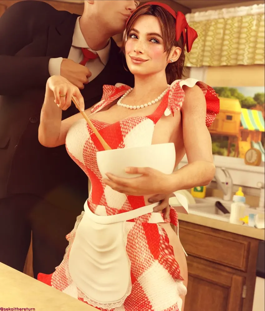 Image 1girls,big_breasts,breasts,female,1boy,blue_eyes,male,female_focus,freckles,tagme,dress,brown_hair,3d,makeup,apron,wife,apron_only,ellie_(the_last_of_us),ellie_williams,naughty_dog,the_last_of_us,the_last_of_us_2,sekaithereturn,stepfordization,domestication