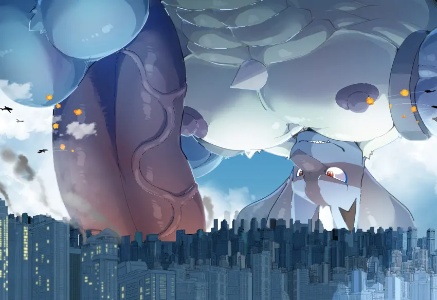 Image hi_res,nipples,solo,male,penis,pokemon,pokemon_(species),big_penis,erection,humanoid_penis,balls,absurd_res,cloud,nintendo,canid,canine,genitals,mammal,all_fours,blue_body,humanoid_genitalia,generation_4_pokemon,smoke,macro,city,vehicle,destruction,lucario,spines,explosion,aircraft,airplane,togepi1125,laser,landscape_dwarfing,sharkinn