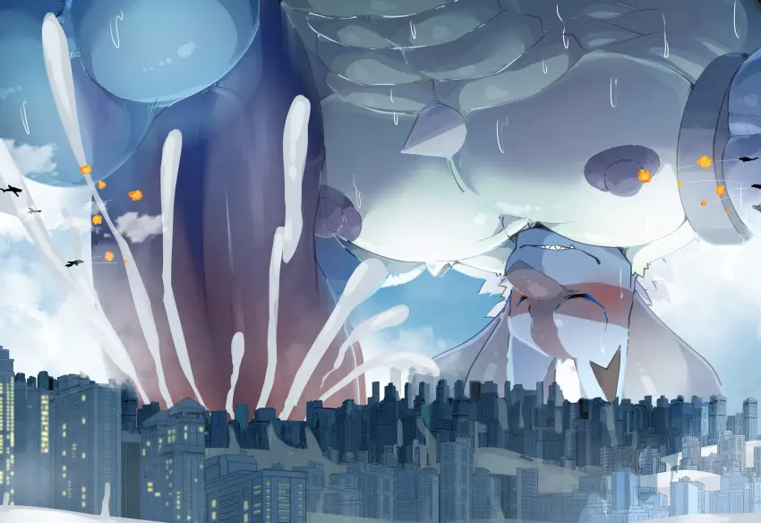 Image blush,hi_res,nipples,solo,cum,male,penis,pokemon,pokemon_(species),big_penis,erection,humanoid_penis,balls,absurd_res,cloud,closed_eyes,nintendo,genital_fluids,orgasm,bodily_fluids,canid,canine,genitals,mammal,all_fours,excessive_cum,excessive_genital_fluids,blue_body,humanoid_genitalia,generation_4_pokemon,smoke,cum_on_ground,macro,city,vehicle,destruction,lucario,spines,explosion,aircraft,airplane,togepi1125,flooding,laser,landscape_dwarfing,sharkinn