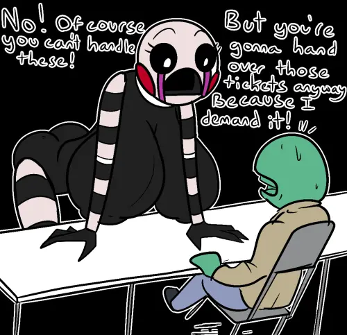 Image big_breasts,breasts,female,text,dialogue,looking_at_another,five_nights_at_freddy's,anon,marionette_(fnaf),puppet_(fnaf),classic_fnaf_2_marionette,classic_fnaf_2_puppet,crisis-omega