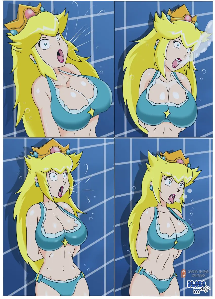 Image big_breasts,breasts,female,swimsuit,mario_(series),lipstick,bondage,princess_peach,underwater,drowning,dlobo777,air_bubbles