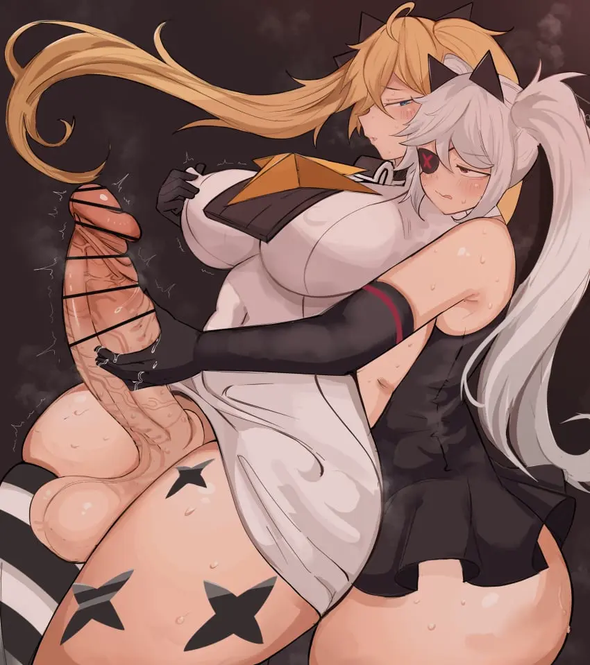 Image 1girls,big_breasts,breasts,clothed,clothing,female,human,light-skinned_female,light_skin,long_hair,mostly_clothed,standing,white_hair,elbow_gloves,gloves,penis,thighhighs,thick_thighs,1futa,duo,erection,futa_on_female,futanari,intersex,light-skinned_futa,wide_hips,balls,from_behind,huge_cock,blonde_hair,twintails,handjob,skirt,bottomless,huge_balls,eye_patch,matatabi_(aaa334s),djmax,djmax_(series),djmax_respect,el_clear_(djmax),el_fail_(djmax),neowiz_games
