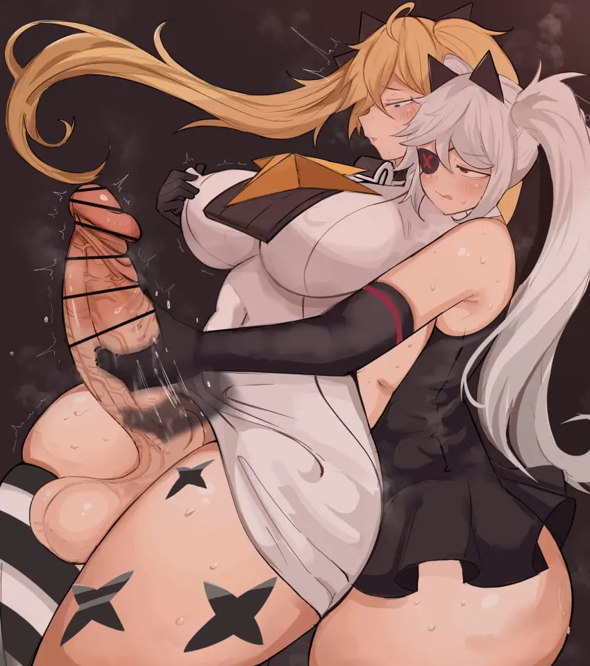Image 1girls,big_breasts,blush,breasts,clothed,clothing,female,human,light-skinned_female,light_skin,long_hair,mostly_clothed,standing,elbow_gloves,gloves,penis,thighhighs,thick_thighs,1futa,duo,erection,futa_on_female,futanari,intersex,light-skinned_futa,wide_hips,balls,from_behind,huge_cock,censored,twintails,handjob,skirt,bar_censor,bottomless,motion_lines,huge_balls,eye_patch,matatabi_(aaa334s),djmax,djmax_(series),djmax_respect,el_clear_(djmax),el_fail_(djmax),neowiz_games