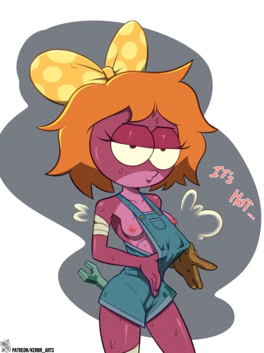 Image breasts,clothing,female,nipples,areolae,orange_hair,solo_female,tagme,2d_(artwork),anthro_only,casual,amphibia,exhibitionism,casual_exposure,amphibian,fog,polly_plantar,kenbr_arts,kenibrrealm