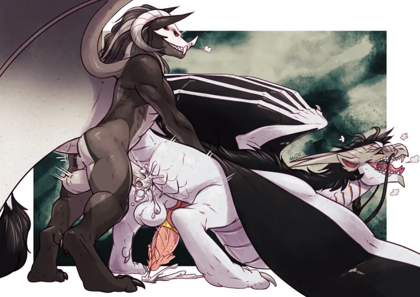 Image male,penis,ass,duo,anal,anal_sex,male/male,balls,anthro,anus,mythology,penetration,genitals,claws,scalie,knot,mythological_creature,dragon,mythological_scalie,feral,zoophilia,anthro_on_feral,mane,nitrods,grey_claws,black_mane