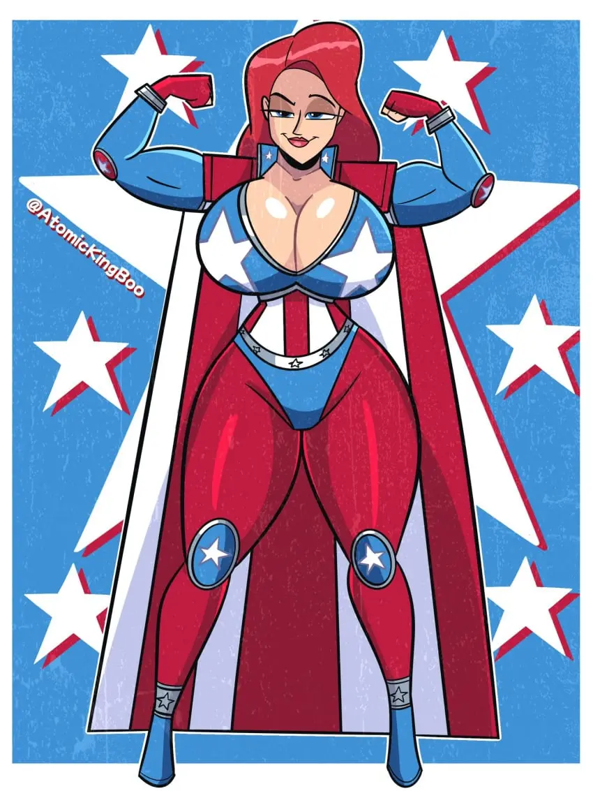 Image 1girls,big_breasts,breasts,female,human,large_breasts,light-skinned_female,light_skin,red_hair,ass,big_ass,female_focus,huge_ass,thick_thighs,thighs,voluptuous,wide_hips,hips,waist,digital_media_(artwork),huge_breasts,legs,thick,original,original_character,busty,curvy,curvy_figure,mature_female,hourglass_figure,slim_waist,chest,curvaceous,thick_hips,thick_legs,oc,mature,large_ass,superheroine,heroine,bust,hero,superhero,atomickingboo,american_dream_(comic),the_american_dream