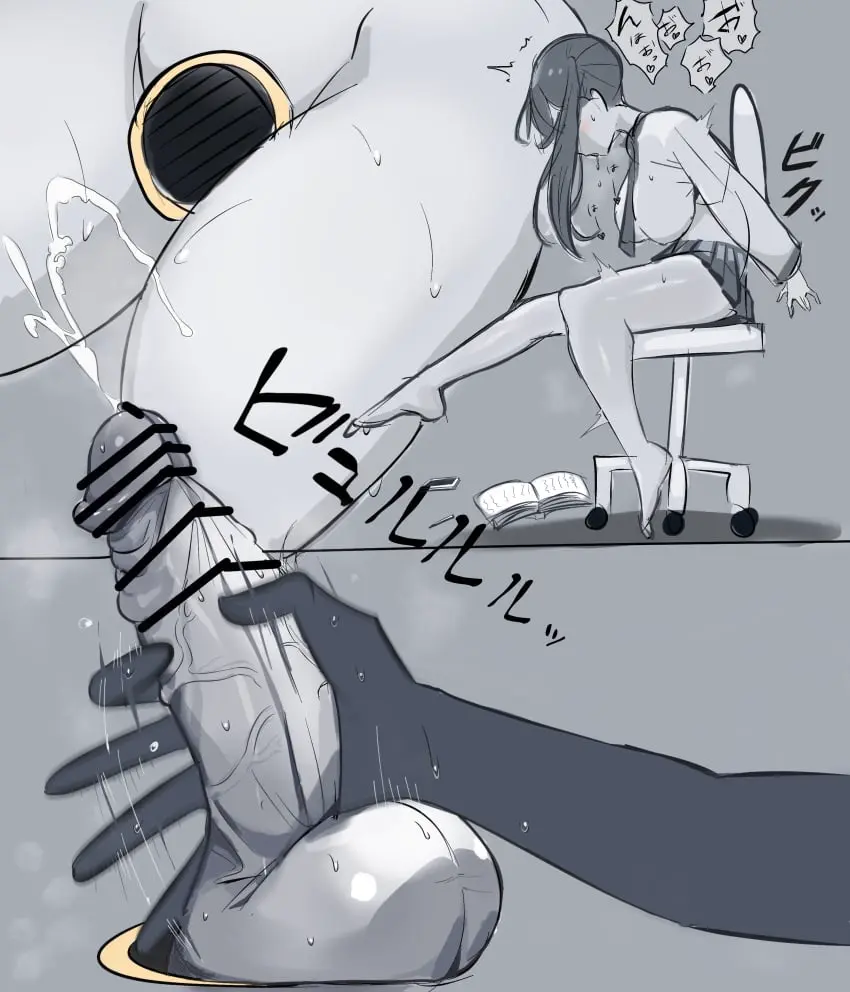 Image clothed,clothing,human,mostly_clothed,cum,elbow_gloves,gloves,penis,big_penis,thighs,1futa,erection,futanari,intersex,feet,solo_focus,balls,sitting,censored,ejaculation,big_balls,handjob,orgasm,bar_censor,armwear,futa_focus,matatabi_(aaa334s),portal,now_you're_thinking_with_portals,portal_gloryhole,portal_masturbation