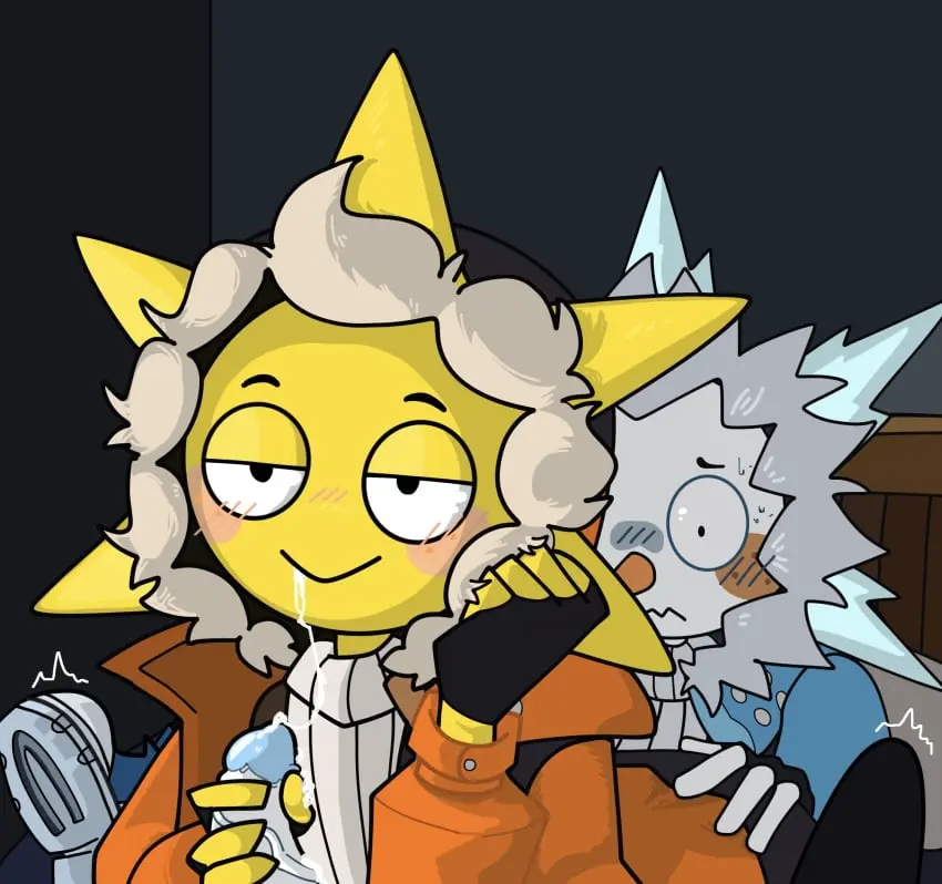 Image cum,male,yaoi,fortnite,half-closed_eyes,on_bed,fortnite:_battle_royale,non-human,casual,implied_oral,twitching,sunspot_(fortnite),sunspot_(cold_fusion),casual_oral