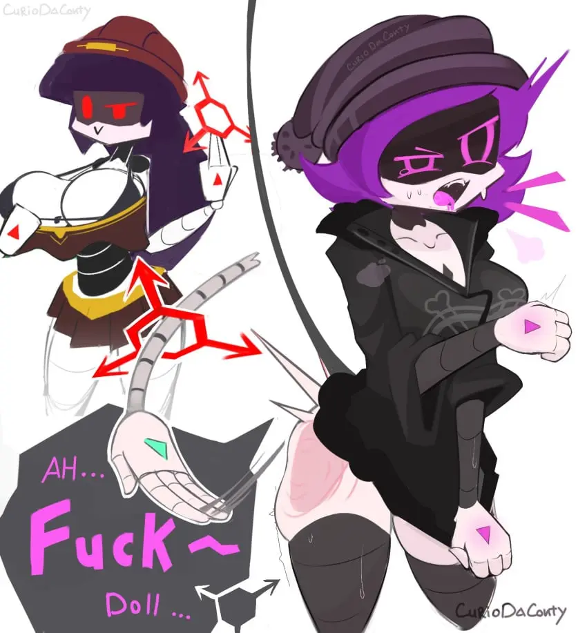 Image big_breasts,breasts,clothed,female,female_only,long_hair,red_eyes,white_background,short_hair,bikini,huge_breasts,2d,purple_eyes,purple_hair,english_text,teasing,robot,robot_girl,robot_humanoid,boob_window,casual,casual_nudity,murder_drones,uzi_(murder_drones),glitch_productions,ass_slap,bikini_under_clothes,doll_(murder_drones),curiodaconty,2robot_girls