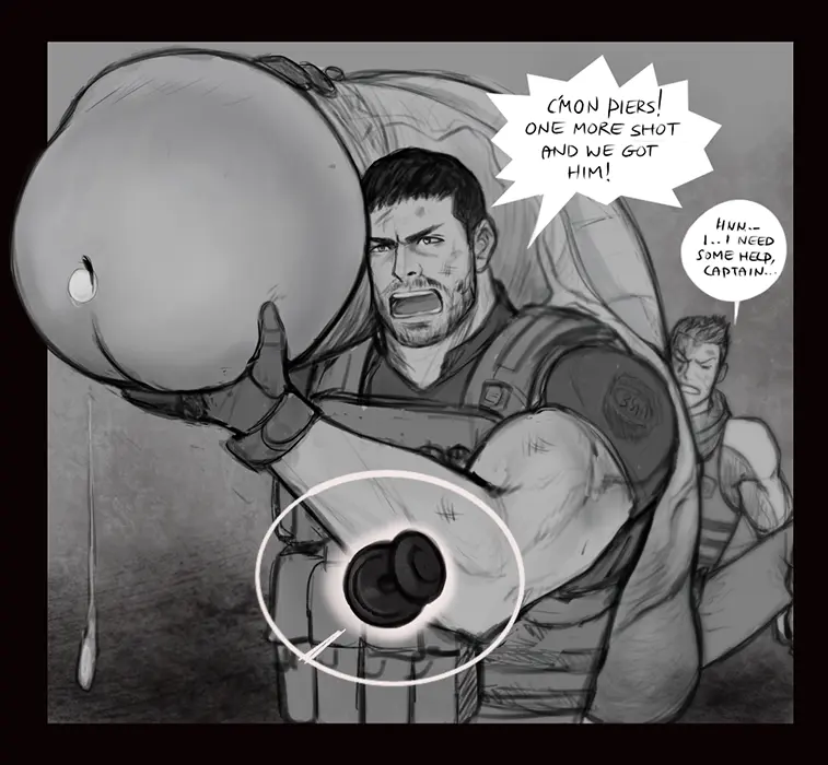 Image clothing,cum,cum_drip,male,penis,big_penis,erection,muscular,muscular_male,2boys,male/male,male_only,yaoi,balls,huge_cock,text,gay,bara,monochrome,big_balls,cum_dripping_from_penis,genital_fluids,dialogue,english_text,huge_balls,hyper_penis,hyper,beard,daddy,capcom,masculine_male,mature_male,resident_evil,chris_redfield,resident_evil_6,piers_nivans,spacebaddy
