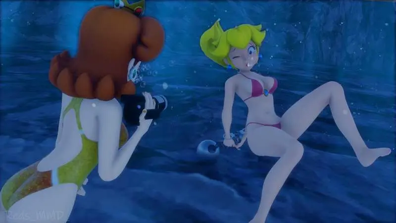Image breasts,female,bikini,mario_(series),princess_daisy,princess_peach,underwater,drowning,air_bubbles,redsmmd