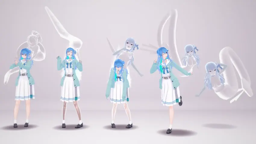 Image female,blue_eyes,blue_hair,tail,virtual_youtuber,vtuber,tagme,hololive,hololive_japan,ghost,3d,koikatsu,grey_background,possession,ghost_tail,translucent,hololive_gen_0,hoshimachi_suisei,ghost_girl,transformation_sequence,transparent_body,takumisrealmtf