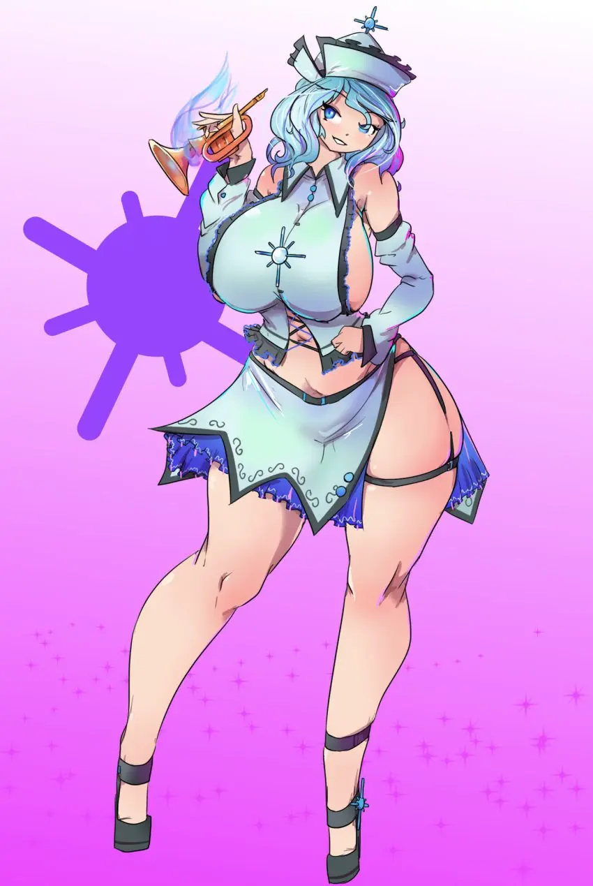 Image 1girls,big_breasts,breasts,clothed,female,large_breasts,long_hair,smile,solo,standing,touhou,blue_eyes,blue_hair,hat,thick_thighs,thighs,wide_hips,hips,bare_shoulders,belly,belly_button,clothed_female,huge_breasts,2d,detached_sleeves,ghost,skirt,alternate_breast_size,shoes,facing_viewer,bare_legs,vest,ghost_girl,looking_to_the_side,greenm,source,musical_instrument,instrument,cropped_vest,merlin_prismriver,trumpet
