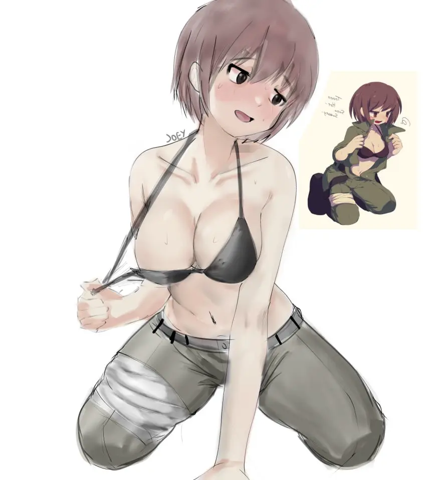 Image 1girls, breasts, female, female_only, human, human_only, pants, solo, bikini, 2d, anime, undertale, undertale_(series), human_female, green, tummy, chara, rendered, undertale_au, female_chara, skecth, swapfell, swapfell_chara