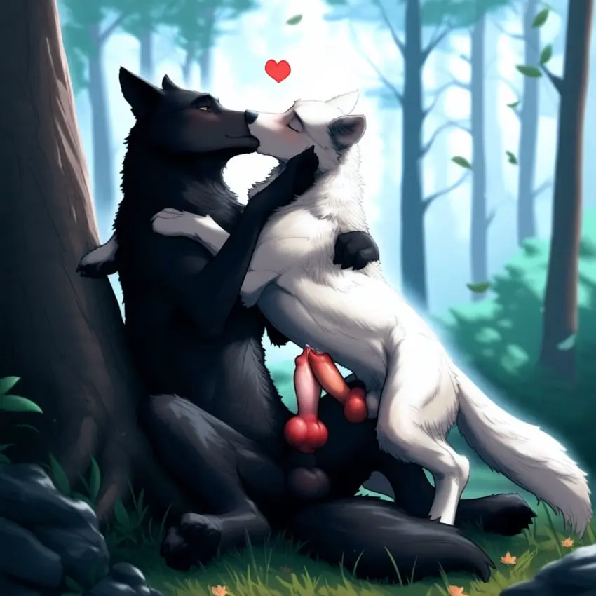 Image blush,hi_res,male,penis,sex,duo,ai_generated,male/male,balls,genital_fluids,bodily_fluids,canid,canine,canis,genitals,mammal,precum,wolf,claws,paws,toe_claws,looking_at_another,heart,detailed,kissing,tree,forest,animal_genitalia,animal_penis,canine_penis,knot,plant,detailed_background,feral,novelai,anatomically_correct,anatomically_correct_genitalia,frottage,hugging,rock,pawpads,grass,detailed_fur,sitting_on_ground,director_firewolf