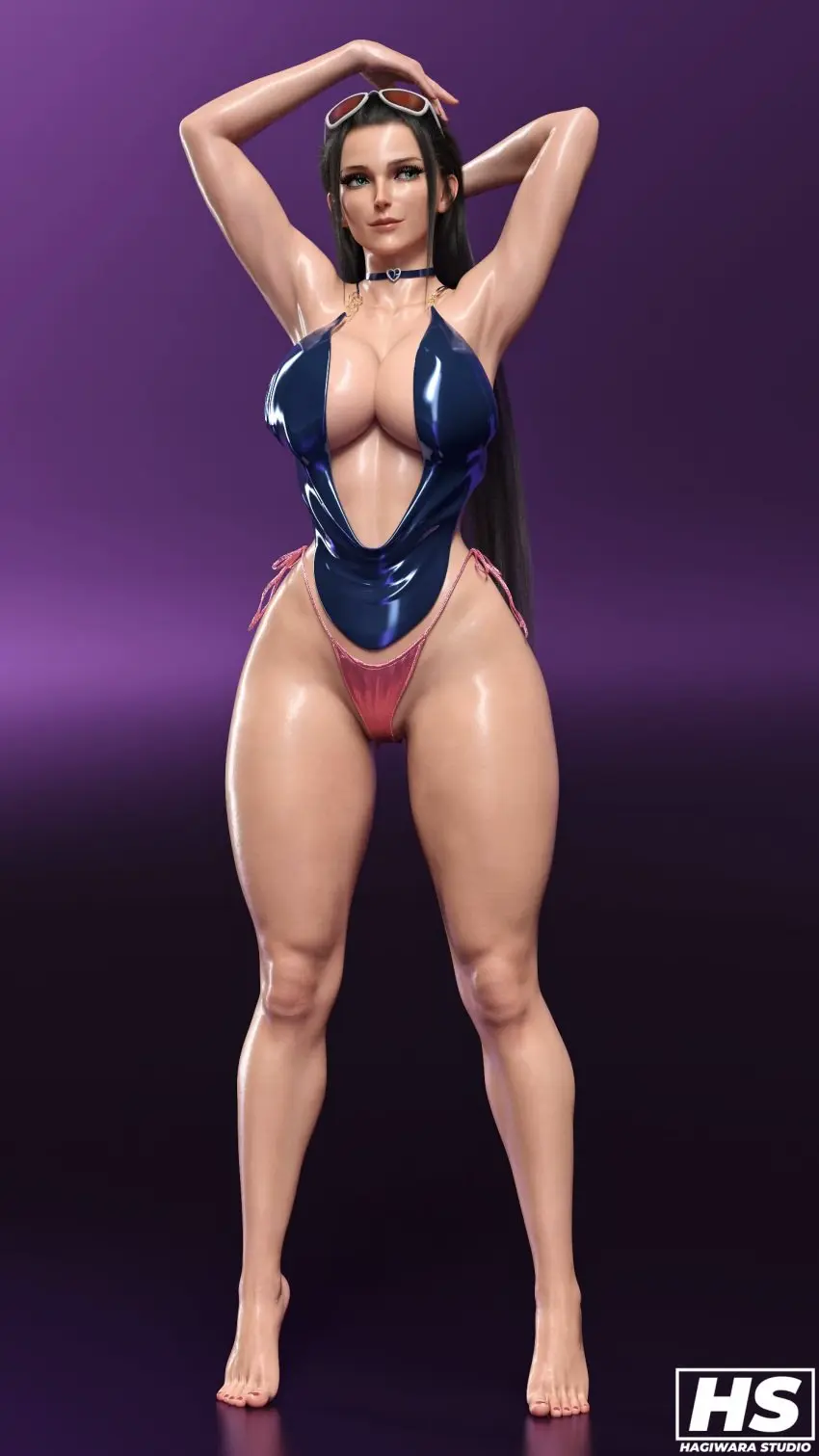 Image big_breasts,breasts,female,female_only,highres,large_breasts,long_hair,looking_at_viewer,black_hair,blue_eyes,thick_thighs,one_piece,cleavage,post-timeskip,tagme,sunglasses_on_head,3d,lipstick,thong,eyewear_on_head,nico_robin,hagiwara_studio