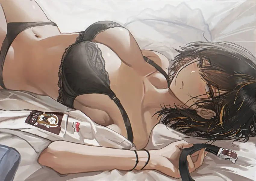 Image 1girls,big_breasts,breasts,female,looking_at_viewer,open_shirt,black_hair,short_hair,lying,bra,two_tone_hair,belly_button,lingerie,schoolgirl,original,original_character,teenager,school_uniform,slim_waist,yellow_body,ear_piercing,shirt_lift,yellow_hair,lingerie_only,arm_up,shirt_open,before_sex,lying_on_back,schoolgirl_uniform,shirt_down,flag,febri_aryani_(vloodozer),indonesia,indonesian,indonesian_flag,indonesian_high_school_uniform,indonesian_school_uniform,vloodozer