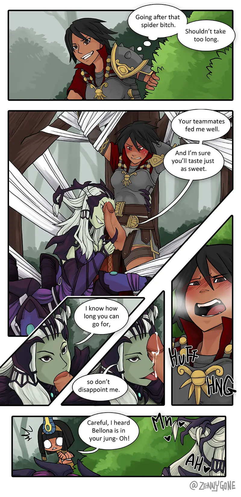 Image blush,breasts,clothed,clothing,female,human,light_skin,mostly_clothed,2girls,black_hair,licking_penis,oral,penis,short_hair,big_penis,sex,1futa,erection,fellatio,futa_on_female,futanari,humanoid,intersex,light-skinned_futa,text,goddess,mythology,smite,european_mythology,greek_mythology,roman_mythology,blowjob,comic,handjob,oral_sex,restrained,precum,dialogue,english_text,forced,dark-skinned_futa,egyptian_mythology,neith_(smite),duo_focus,detailed_background,femdom,penis_on_face,futasub,tan,bellona_(smite),tan-skinned_futa,hi-rez_studios,zennore