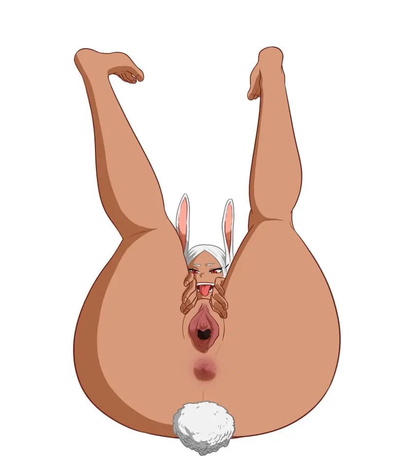 Image 1girls,female,long_hair,looking_at_viewer,no_bra,red_eyes,solo,nude,pussy,ass,2d,anus,clitoris,my_hero_academia,looking_down,bunny_ears,pov,boku_no_hero_academia,legs_up,no_panties,bunny_tail,miruko,rumi_usagiyama,ebony,gaping_pussy,mfuncen