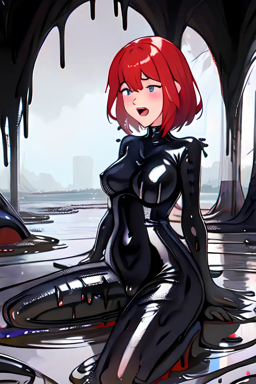 Image ai_generated,bodysuit,slime,transformation,corruption