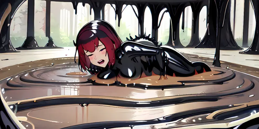 Image ai_generated,slime,transformation,corruption,encasement