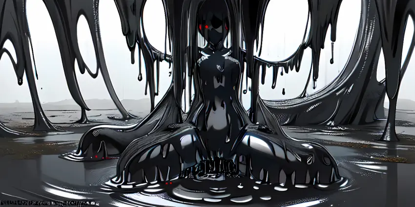 Image ai_generated, slime, transformation, corruption, encasement