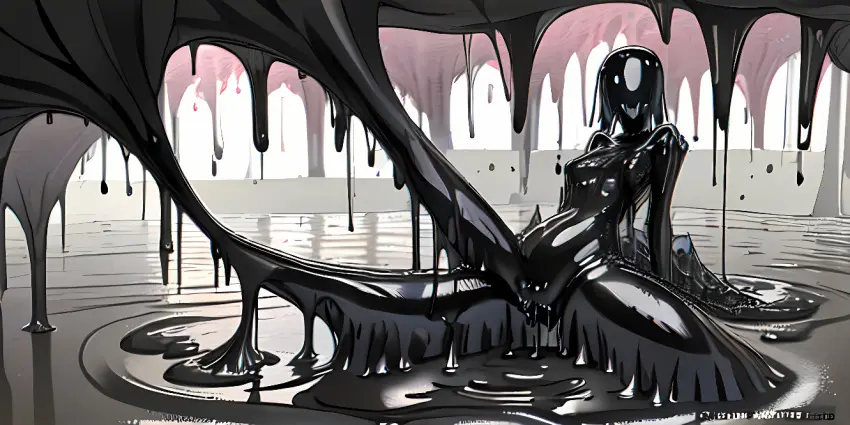 Image ai_generated, slime, transformation, corruption, encasement