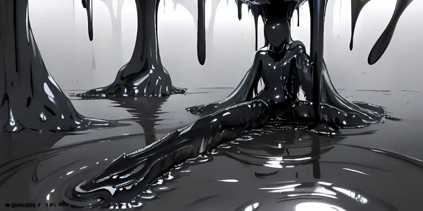 Image ai_generated, slime, transformation, corruption, encasement