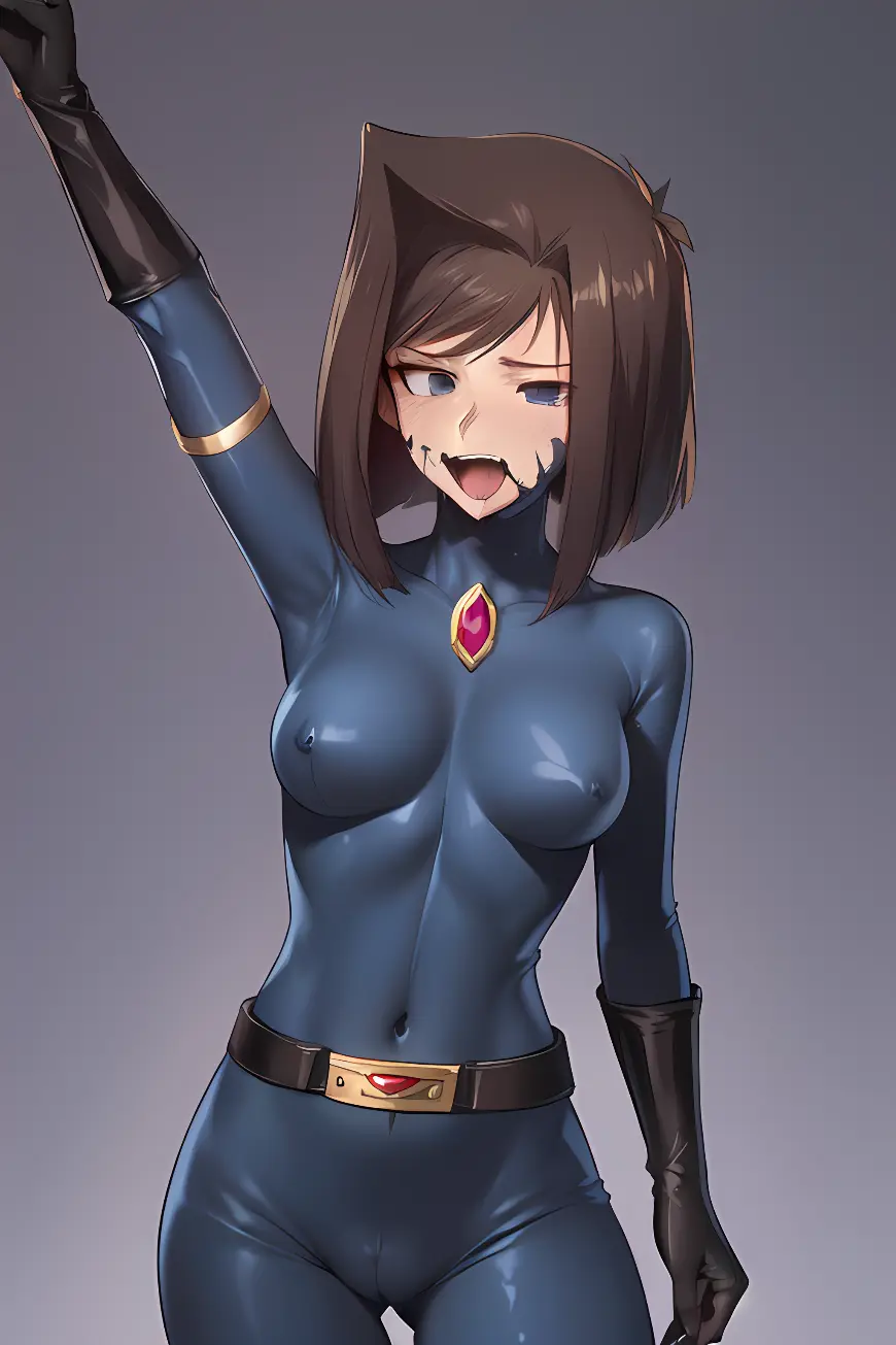 Image female,ai_generated,latex,bodysuit,corruption,tea_gardner,zofa_soldier