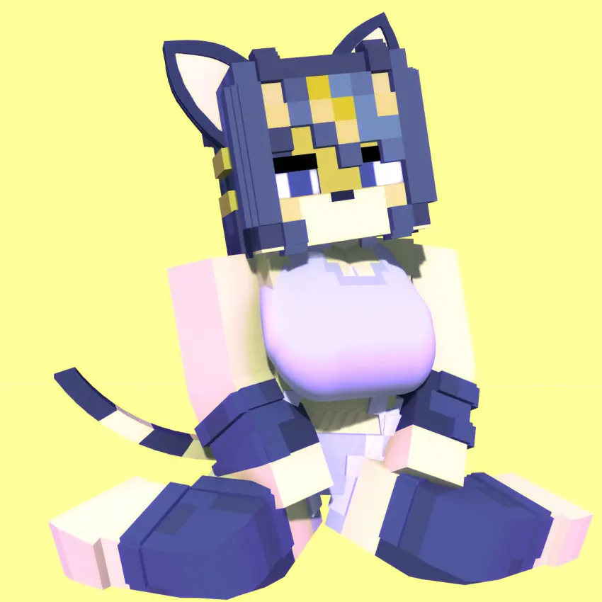 Image breasts,female,furry,cat_ears,clothes,cat_tail,minecraft,animal_crossing,ankha,feline