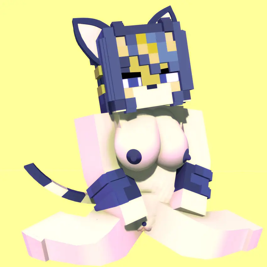 Image blush,breasts,female,nude,pussy,furry,cat_ears,nude_female,cat_tail,minecraft,animal_crossing,ankha,feline
