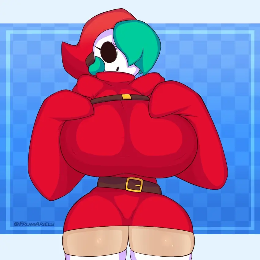 Image 1girls,big_breasts,breasts,clothed,female,female_only,light-skinned_female,light_skin,no_bra,solo,big_ass,hair_over_one_eye,huge_breasts,breasts_bigger_than_head,tagme,mario_(series),nintendo,bimbo,nipples_visible_through_clothing,breast_focus,shy_gal,fromariels,shy_gal_red