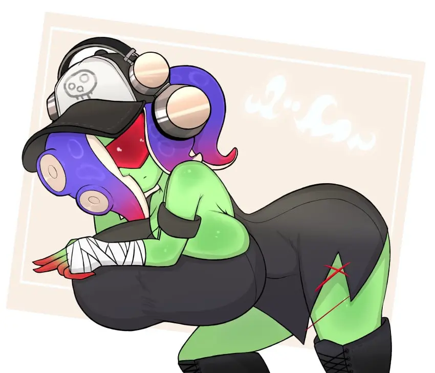 Image big_breasts,breasts,clothed,female,female_only,no_bra,big_ass,huge_ass,sideboob,huge_breasts,green_skin,nintendo,splatoon,splatoon_3,tinted_eyewear,acht_(splatoon),dedf1sh,boob_window,casual,underass,fromariels,splatoon_3:_side_order,red-tinted_eyewear
