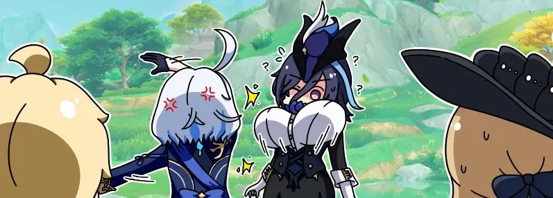 Image big_breasts,breasts,female,long_hair,1boy,male,color,genshin_impact,aether_(genshin_impact),angry,3girls,furina_(genshin_impact),mihoyo,horny,slap,drawing,navia_(genshin_impact),clorinde_(genshin_impact),makedie950208