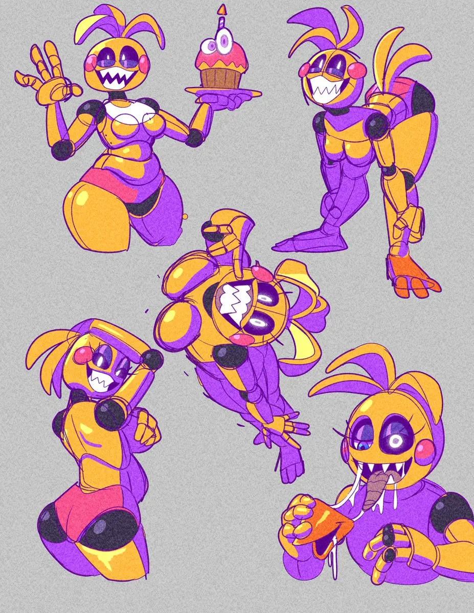 Image breasts,female,looking_at_viewer,simple_background,solo,cum_in_mouth,small_breasts,thick_thighs,wide_hips,drool,drooling,curvy,curvy_figure,topless,yellow_skin,robot,robot_humanoid,five_nights_at_freddy's,animatronic,bib,multiple_poses,five_nights_at_freddy's_2,toy_chica_(fnaf),animatronic_female,white_pupils,possessed,galactabee,joints,ultimate_custom_night,haunted,cupcake_(fnaf),poses