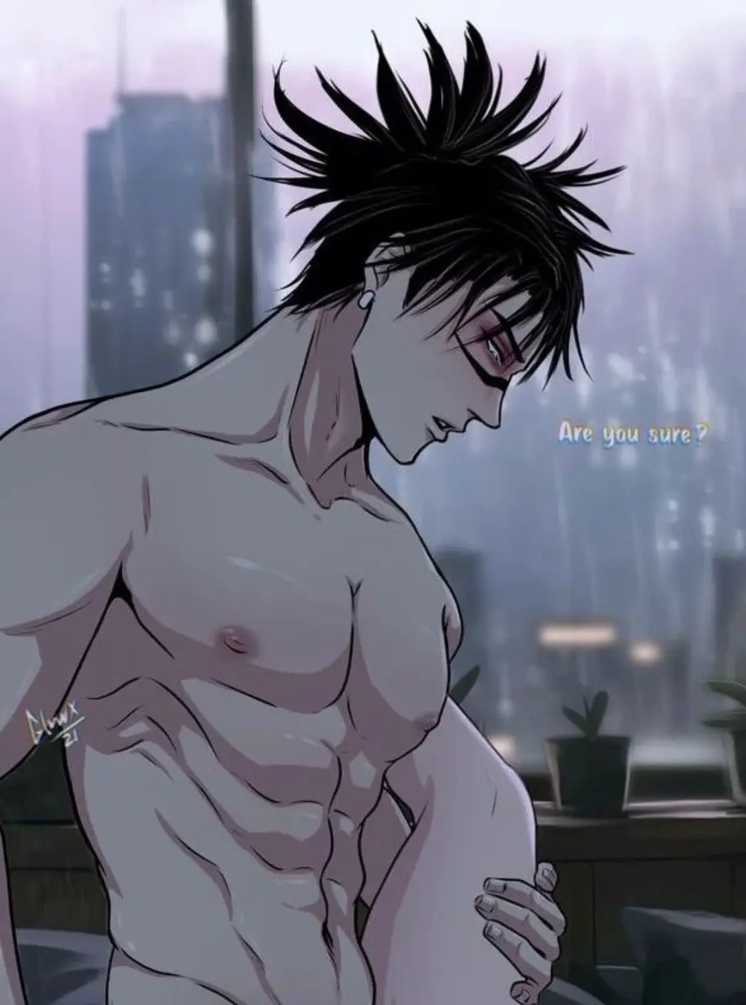 Image 1boy,male,male_only,thin_waist,abs,jujutsu_kaisen,male/ambiguous,raining,choso_kamo,baddienya888