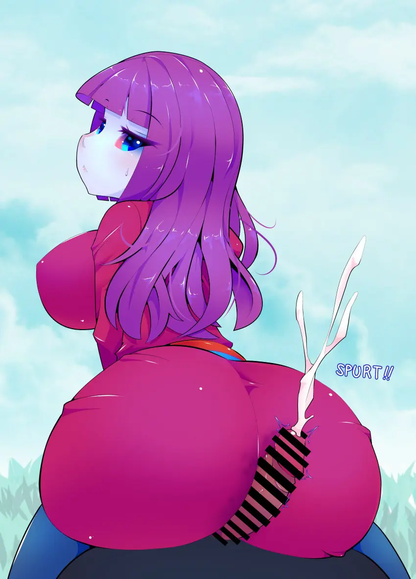 Image 1girls,blush,breasts,female,large_breasts,long_hair,looking_at_viewer,1boy,blue_eyes,cum,male,penis,sweat,thighhighs,ass,buttjob,huge_ass,looking_back,sky,from_behind,monster_girl,dress,character_request,censored,ejaculation,purple_hair,pov,outdoors,orgasm,male_pov,precum,belt,eye_contact,outside,cumshot,large_ass,colored_skin,pink_sclera,blue_legwear,blue_skin,grass,clouds,unamused,assjob,colored_sclera,buttjob_over_clothes,fullmoon_gtrn