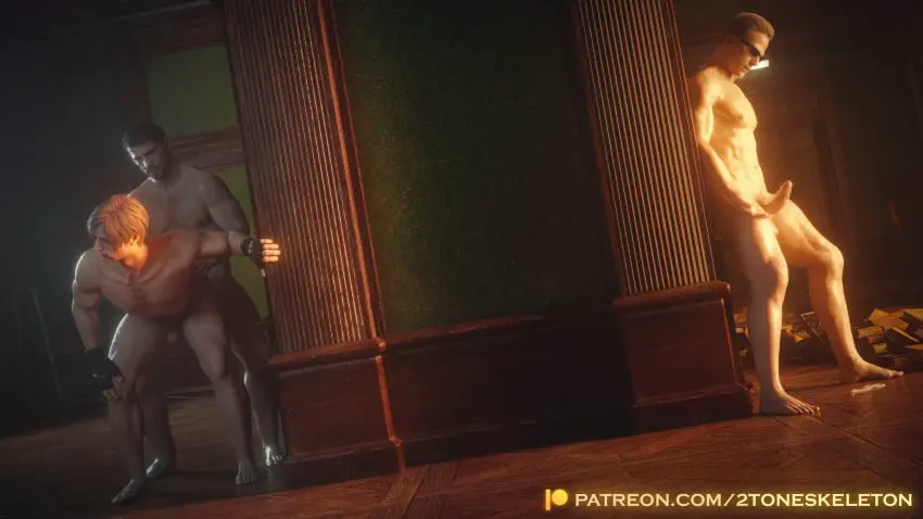 Image male,nude,penis,male_only,nude_male,naked,censored,gay,gay_sex,censored_penis,3d,3d_(artwork),male_penetrating,3d_model,male_penetrated,male_penetrating_male,naked_male,gay_anal,capcom,resident_evil,resident_evil_2,resident_evil_2_remake,leon_scott_kennedy,resident_evil_4,resident_evil_4_remake,pixelated,resident_evil_8:_village,chris_redfield,albert_wesker,male/male/male,2toneskeleton,pixelated_penis