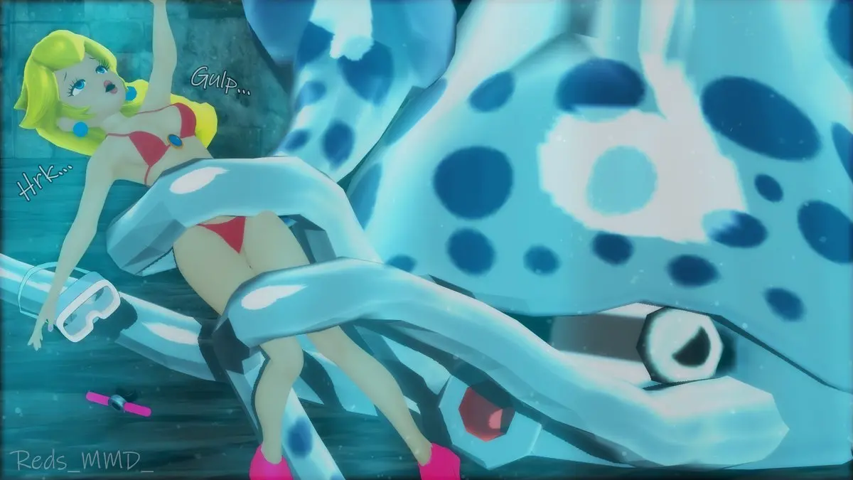 Image breasts,female,bikini,mario_(series),princess_peach,underwater,drowning,super_mario_sunshine,drowned,blooper,gooper_blooper,air_bubbles,redsmmd
