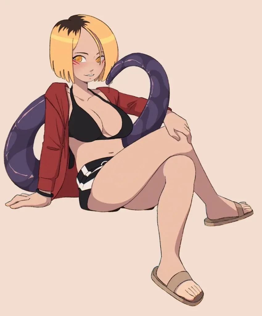 Image big_breasts,breasts,female,short_hair,bikini,blonde_hair,tentacle,bikini_top,bob_cut,sports_uniform,pinksaber