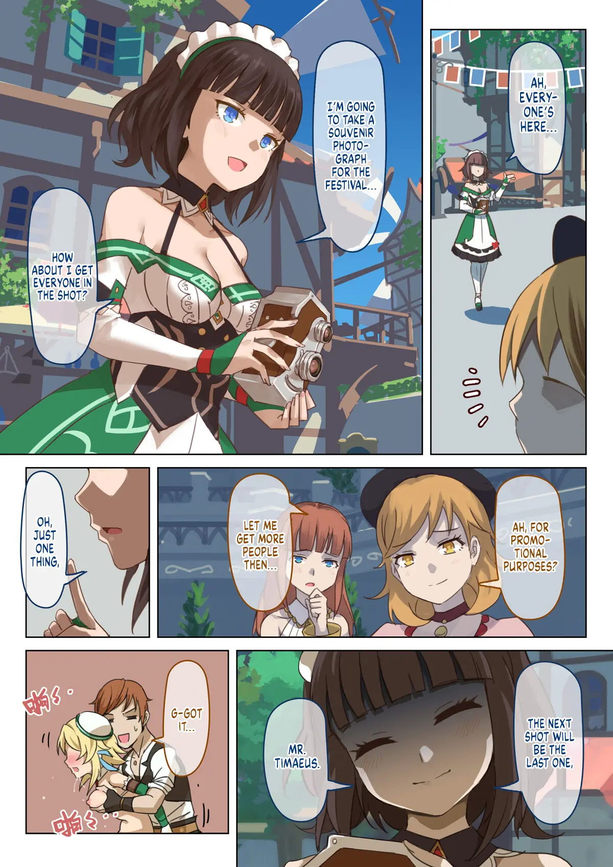 Image blush,breasts,female,nipples,open_mouth,genshin_impact,english_text,speech_bubble,anime,anime_style,lumine_(genshin_impact),doujinshi,npc,manga,adventurers_guild,alchemist,anna_(genshin_impact),fourth_descender,margaret_(genshin_impact),mondstadt,mondstadt_hot_spring_festival,mondstadt_hot_springs_festival,npc_(genshin_impact),timaeus_(genshin_impact),vycma,katheryne_(genshin_impact)