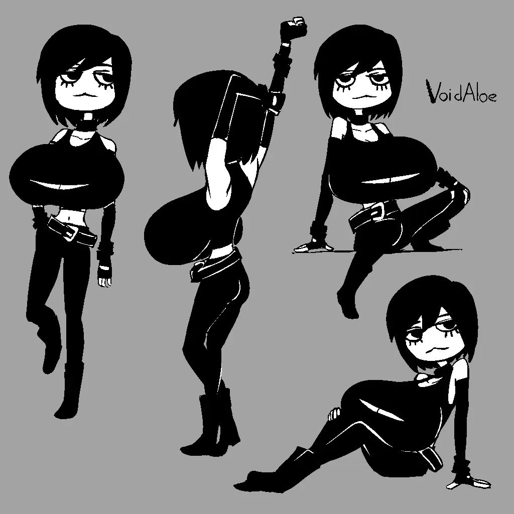 Image 1girls,big_breasts,breasts,female,eyelashes,belt,goth,goth_girl,boob_window,tequila_(void_aloe),void_aloe