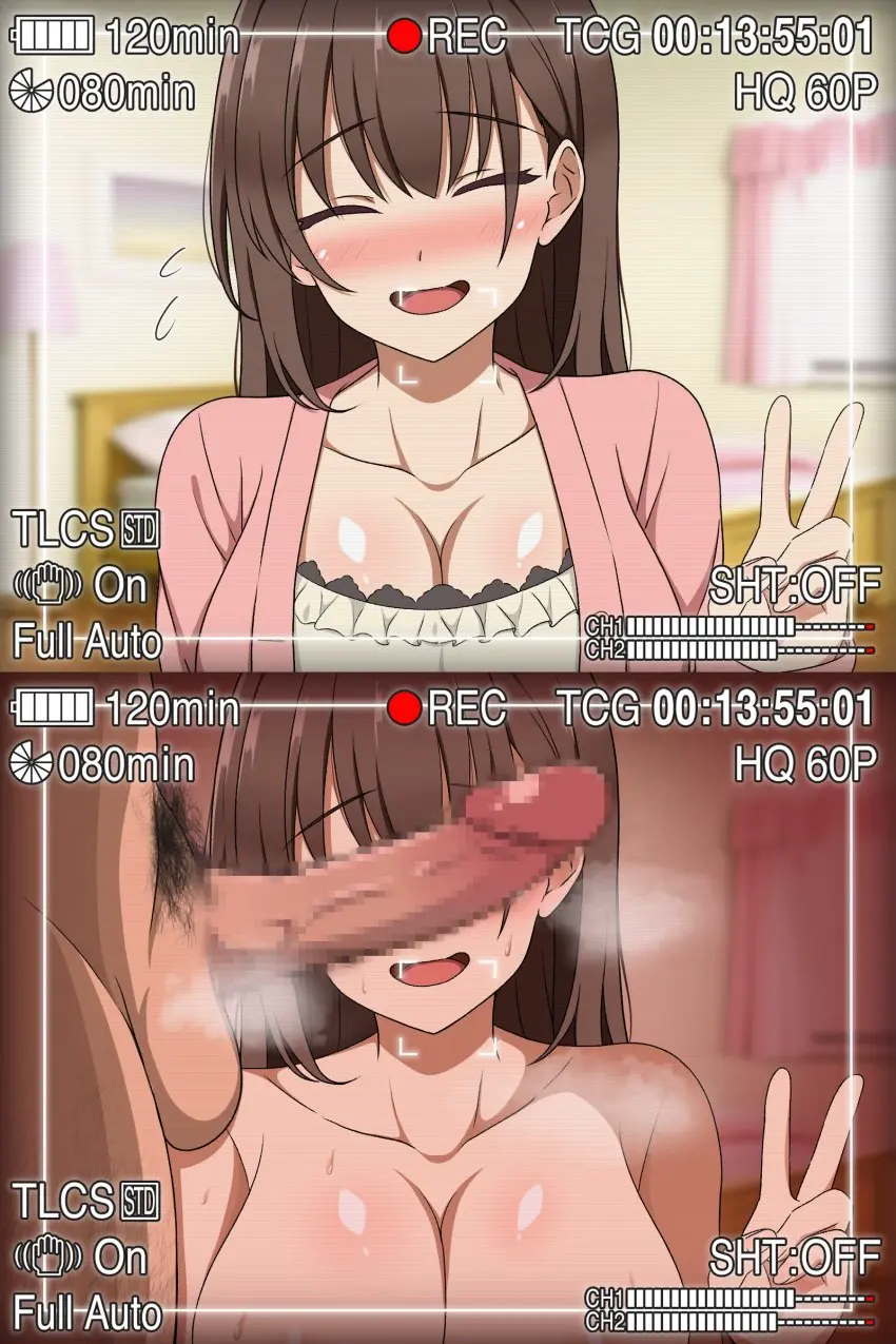 Image breasts,female,highres,large_breasts,long_hair,open_mouth,smile,1boy,absurdres,male,nude,penis,straight,sweat,cleavage,solo_focus,text,completely_nude,censored,brown_hair,closed_eyes,sweatdrop,bed,indoors,pubic_hair,2koma,comic,male_pubic_hair,curtains,upper_body,straight_hair,:d,cant_see_the_haters,steam,window,nervous_smile,v,penis_on_face,recording,peace_sign,penis_covering_eyes,penis_over_eyes,v_sign,haishin,ikoma_mio,nishiki