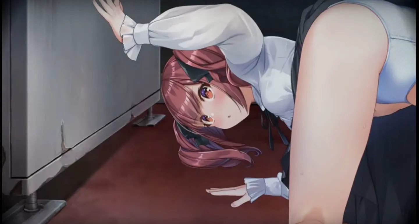 Image female,panties,underwear,ass,thighs,brown_hair,twintails,bent_over,white_panties,game_cg,haishin,nana_sakurai,sakurai_nana