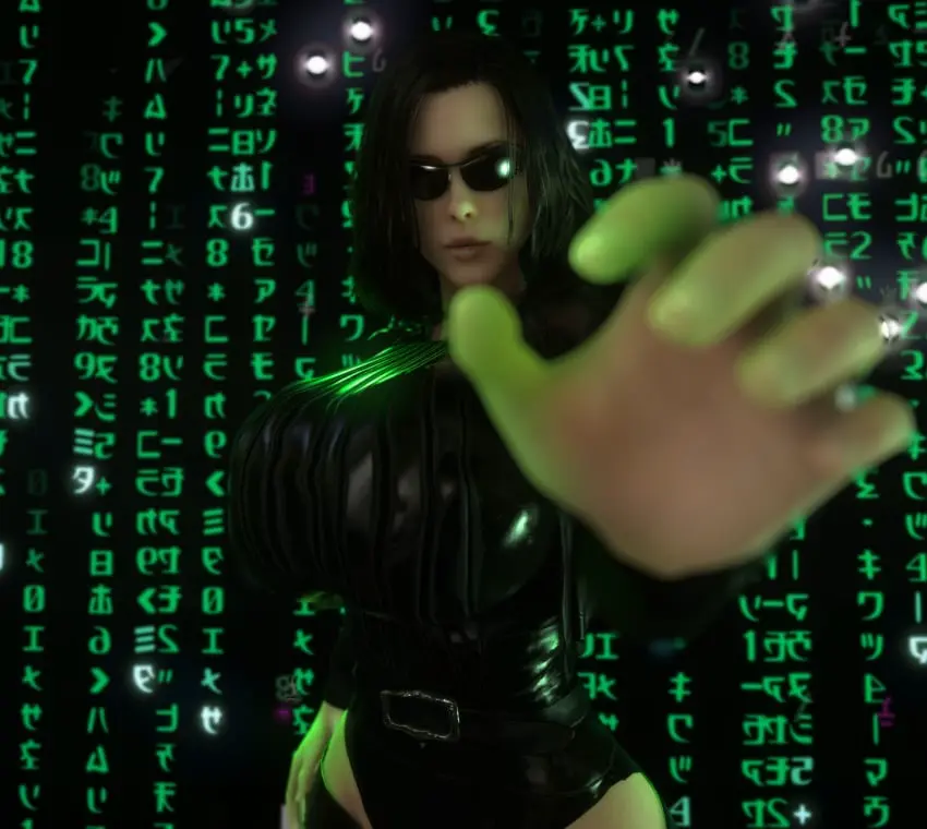 Image 1girls,breasts,clothed,female,female_only,looking_at_viewer,solo,black_hair,wide_hips,clothed_female,solo_female,eyewear,glasses,hair,huge_breasts,breasts_bigger_than_head,dark_hair,medium_hair,3d,vampire,vampire_girl,alternate_breast_size,3d_(artwork),belt,leotard,sunglasses,tinted_eyewear,cosplay,reaching_towards_viewer,vaako,fourth_wall,kate_beckinsale,matrix_background,outstretched_hand,selene_(underworld),the_matrix,trinity_(the_matrix),trinity_(the_matrix)_(cosplay),underworld