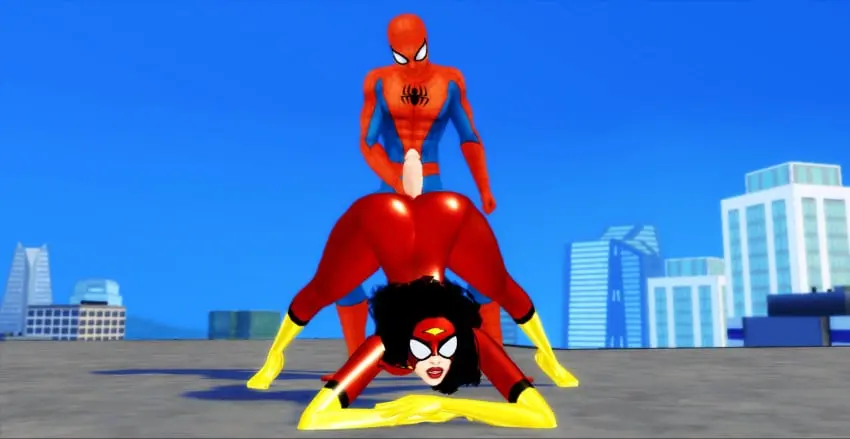 Image female,ass_focus,marvel,marvel_comics,peter_parker,spider-man,spider-man_(series),pof3445,the_sims_4,sims4,jessica_drew,spider-woman,spider-woman_(jessica_drew)