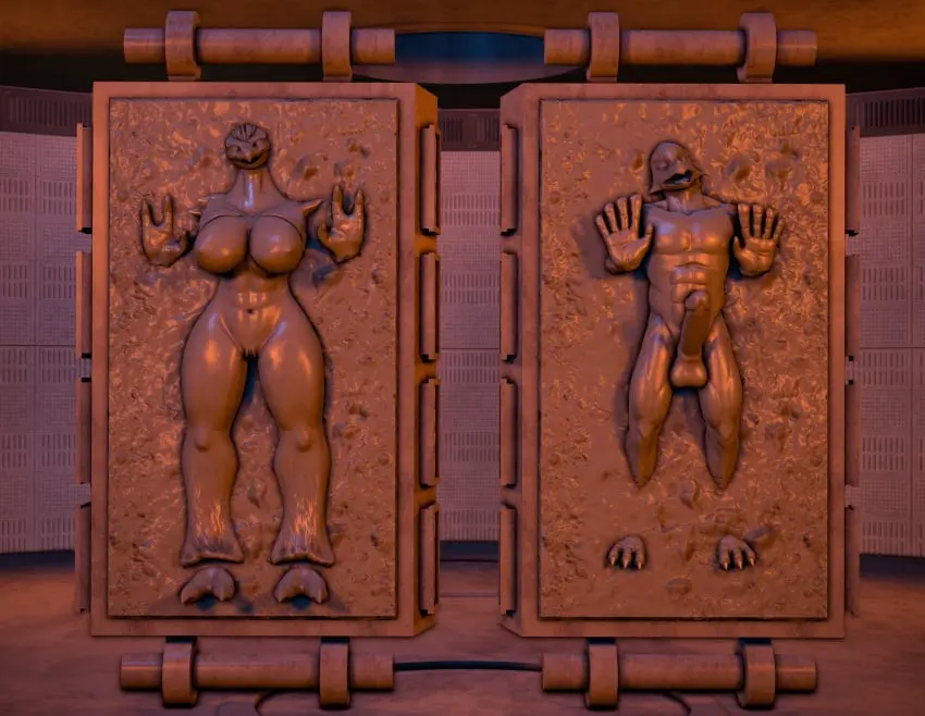 Image breasts,female,nipples,nude,penis,pokemon,pokemon_(species),furry,anthro,nintendo,3d,star_wars,bound,female/male,generation_3_pokemon,source_filmmaker,blaziken,star_fox,encasement,side_by_side,falco_lombardi,petrification,frozen,gen_3_pokemon,carbonite,sfmcarbonfreezer